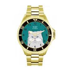 Toff London TLWL-9136 Mens White Persian Cat Head Watch