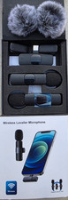 Wireless Lavalier/Lapel Clip-On Microphone Kit, Plug and Play w/ Receiver, Black