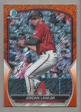 2023 Bowman Chrome Prospects Baseball Orange Shimmer #BCP247 Jordan Lawlar 21/25