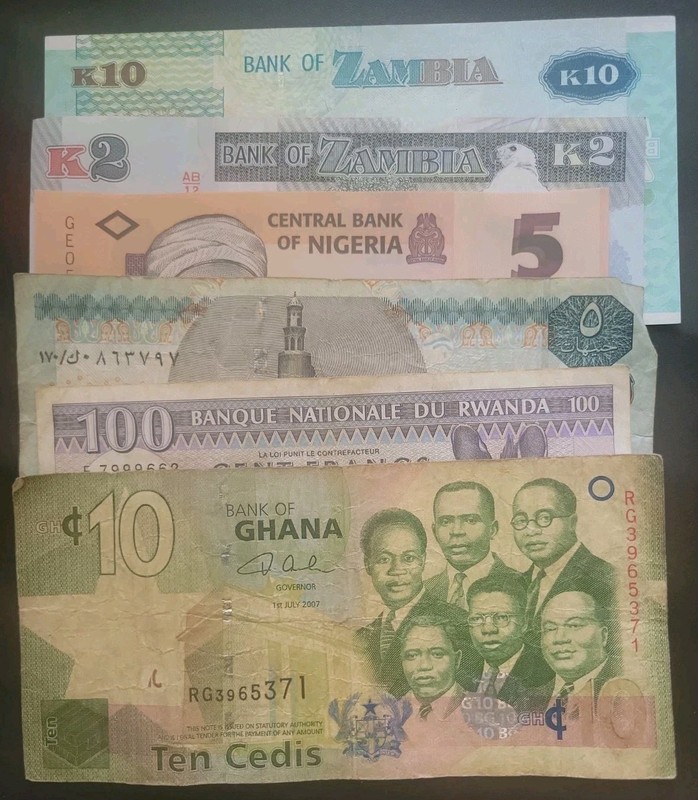 Lot of 6 Different Africa Foreign PAPER MONEY BANKNOTES WORLD CURRENCY 