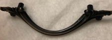 Vintage NOS Ornate Brushed Bronze Cabinet Drawer Pull Handle. 3 Hole Pattern