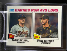 Paul Skenes/Tarik Skubal 2026 Topps Heritage Chrome Base #7 ERA Average Leaders