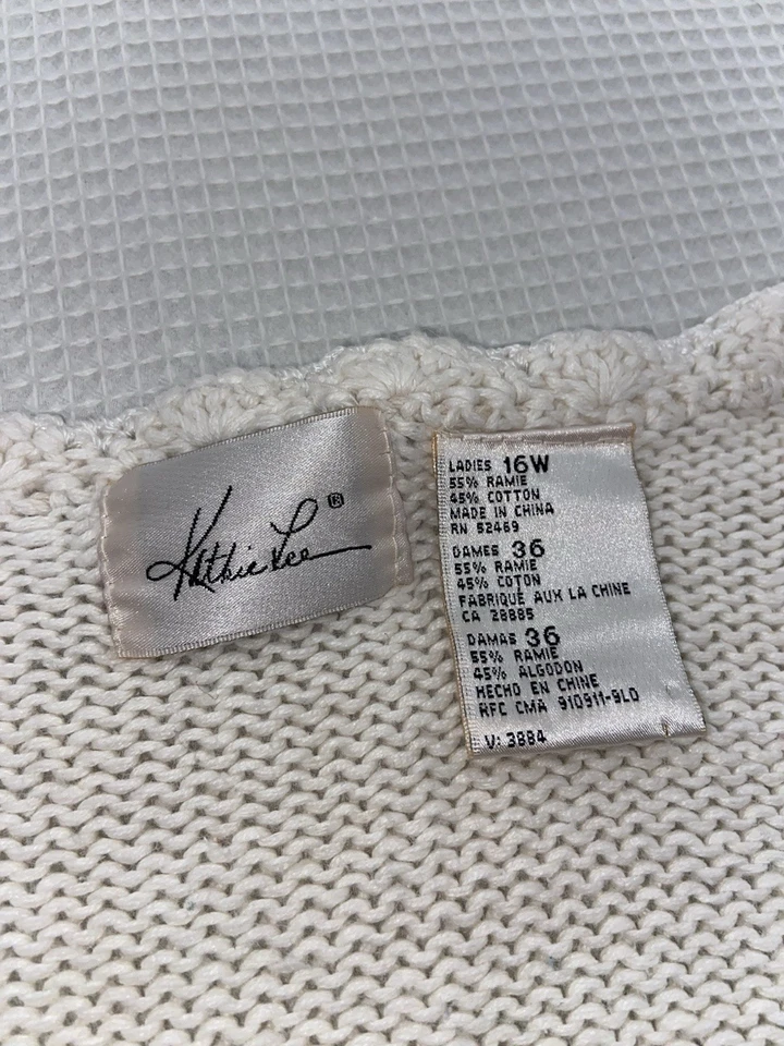 Cárdigan de Colección Kathie Lee Para Mujer 16W OSO DE VACACIONES NAVIDAD Suéter Tejido con Cable Foto 2 de 4