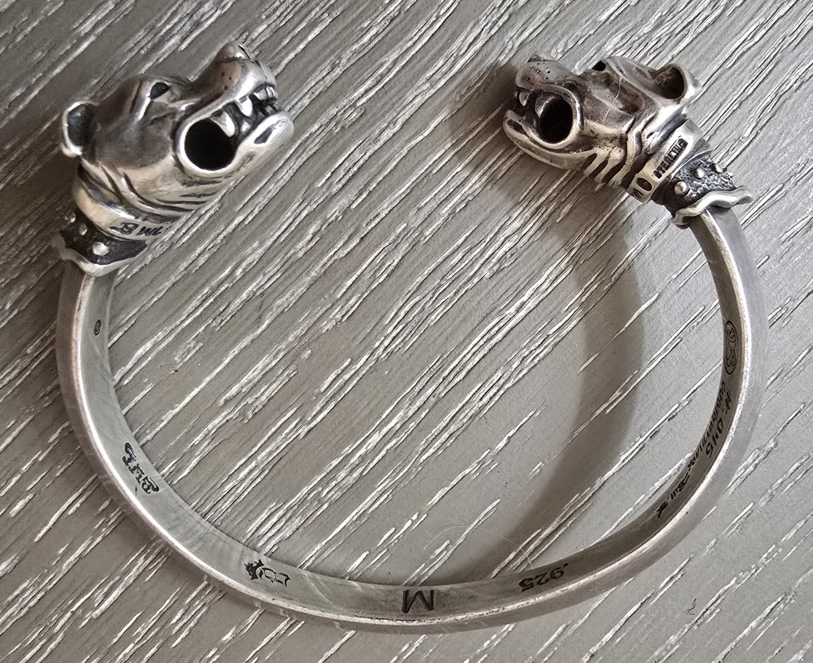アクセサリー Bill Wall Leather BWL Skull Bail Dog Tag Bill Wall Leather BWL Custom Dog Head Sterling Silver… - Gem