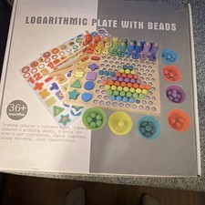 Logarithmic Plate Beads Educational Toy Multicolor Shapes Colors Ages 3-4 Years