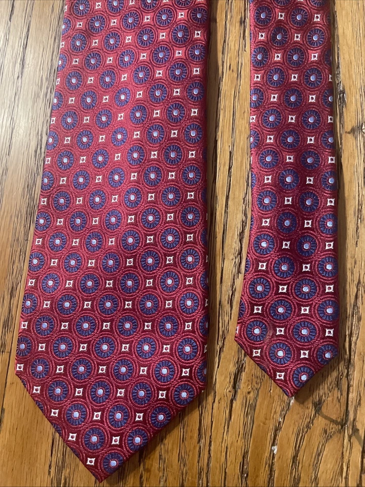 Галстук мужской ручной работы EUC Tasso Elba толстый геометрический шелковый галстук - Изображение 4 из 4