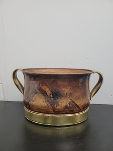 VTG Ethan Allen Copper Brass Patina Oval Planter Made in Italy