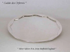 Silver Scalloped Edge Salver Raw Edge 8 in.