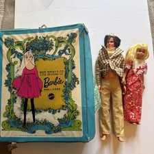 Vintage 1968 Mattell The World Of Barbie Case And Doll And Clothes Ken Doll