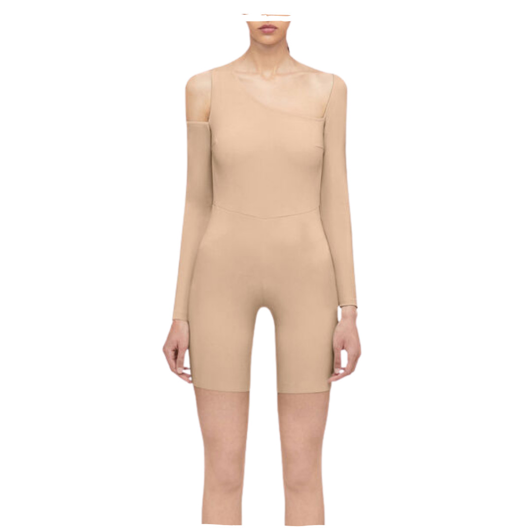 Warm Up Jumpsuit By Wolford 38 S M Almond Brown One Piece Catsuit Suit