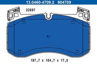 Ate 13.0460-4709.2 Bremsbelagsatz Vorne , Passt Zu: Mercedes G (W463), Gle (C167
