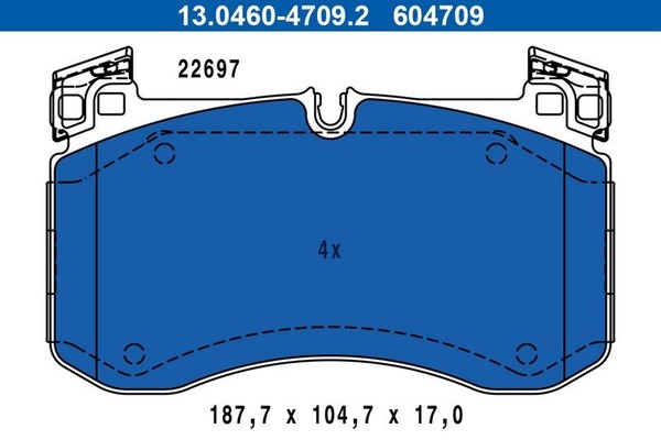 Ate 13.0460-4709.2 Bremsbelagsatz Vorne , Passt Zu: Mercedes G (W463), Gle (C167-image