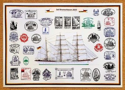 Sail Bremerhaven  2025 KD Windjammer  Gorch Fock -Seitenriß- Bordstempel Bogen