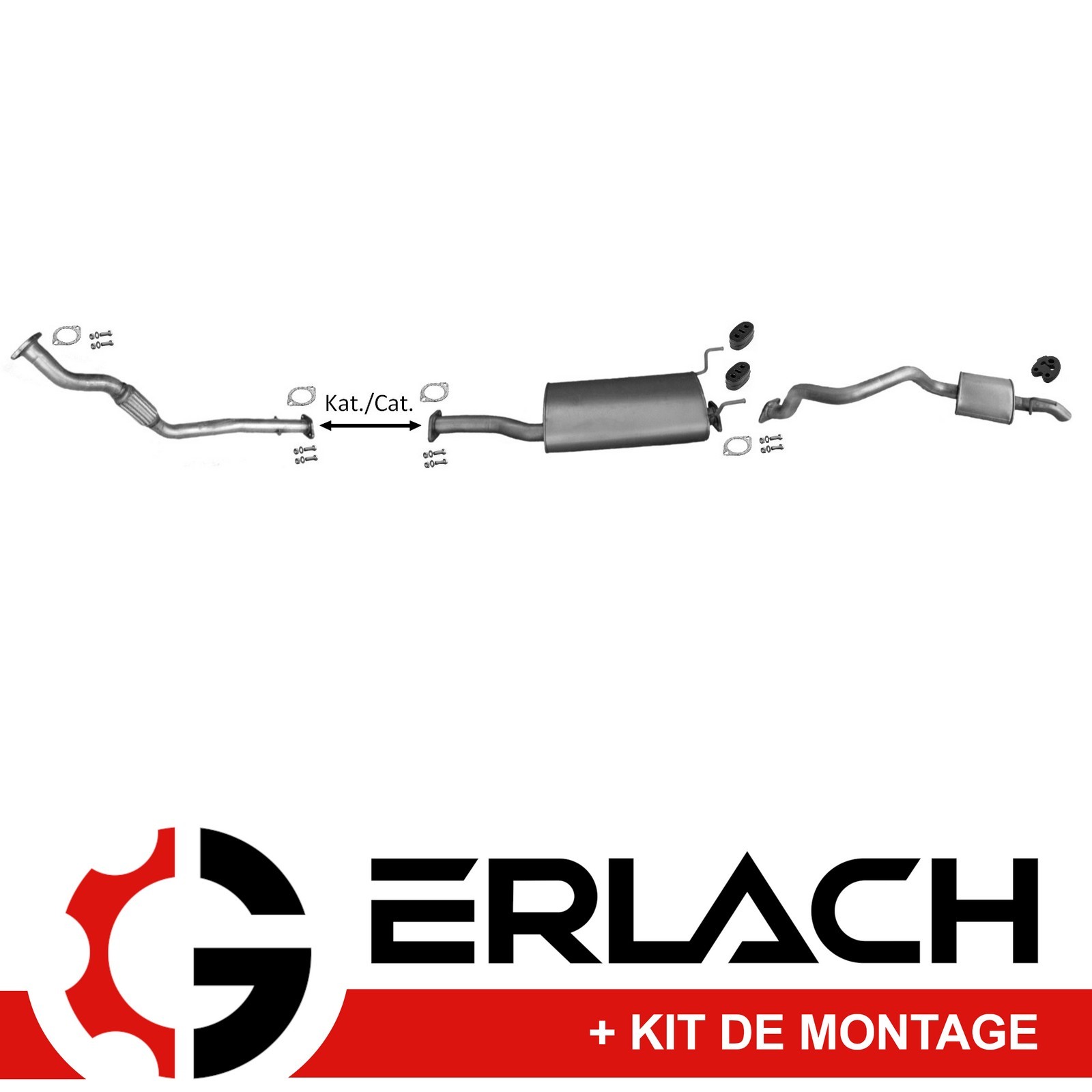 Echappement silencieux Ssangyong Rexton 2.7 D XDI 2004 anti rouille 4584