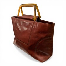 Vintage 90s DKNY Chocolate Brown Leather Tote...