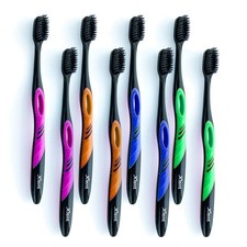 Charcoal-Infused Bristle Toothbrush 8-Pack - Ultimate Comfort for Every Smile