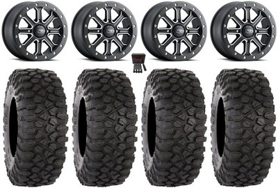 ITP Inertia Beadlock 15'' Wheels Bk +40mm 32'' XC450 Tires Polaris RZR
