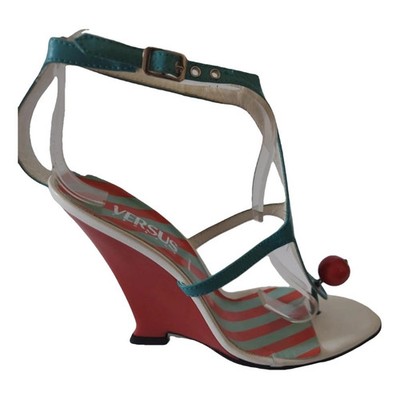 Vintage VERSUS Versace wedge multicolor sandals with cherry on top and cute