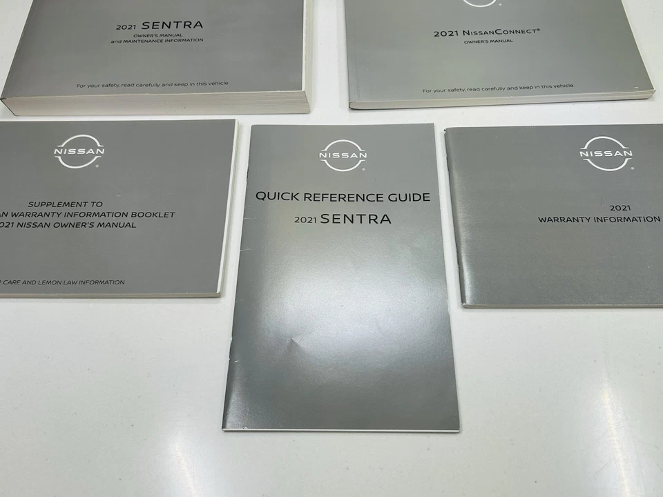 👑 2021 Nissan Sentra Conjunto Manual do Proprietário com Estojo OEM R01B16003 FABRICANTE DE EQUIPAMENTO ORIGINAL 👑� - Imagem 3 de 4