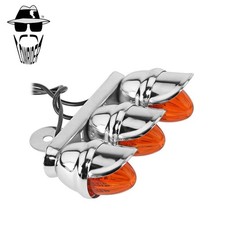 ORIGINAL LOWRIDER Triple Mini Bee Light Chrome Amber Lens Cruiser Bicycle Light.