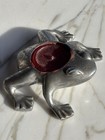 Vintage Polished Silver Metal Frog Candle Holder Restoration Hardware India — photo 1