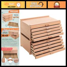 10-Drawer Artist Tool Supply Box - Hardwood Organizer for Brushes, Pencils  Mor