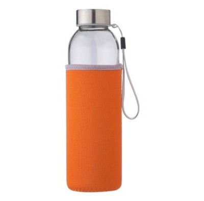 Glas Trinkflasche 500ml Trinken Sport Gym Schutz Hülle Tragen Outdoor