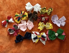 Hair Bows Girls Lot Of 13 various colors and decorations including birthday