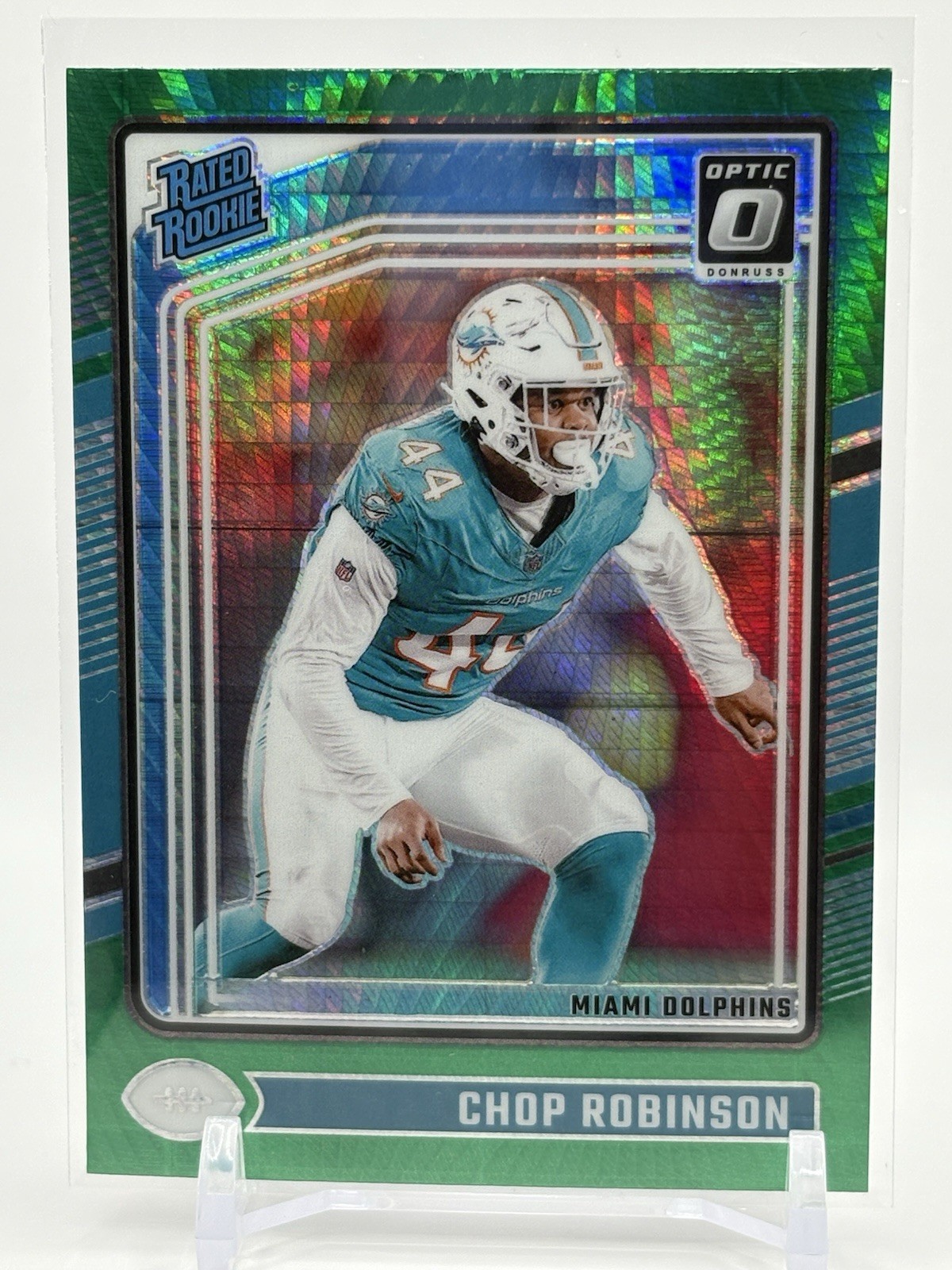 2024 Donruss Optic CHOP ROBINSON Rated Rookie GREEN HYPER Prizm #219 Dolphins