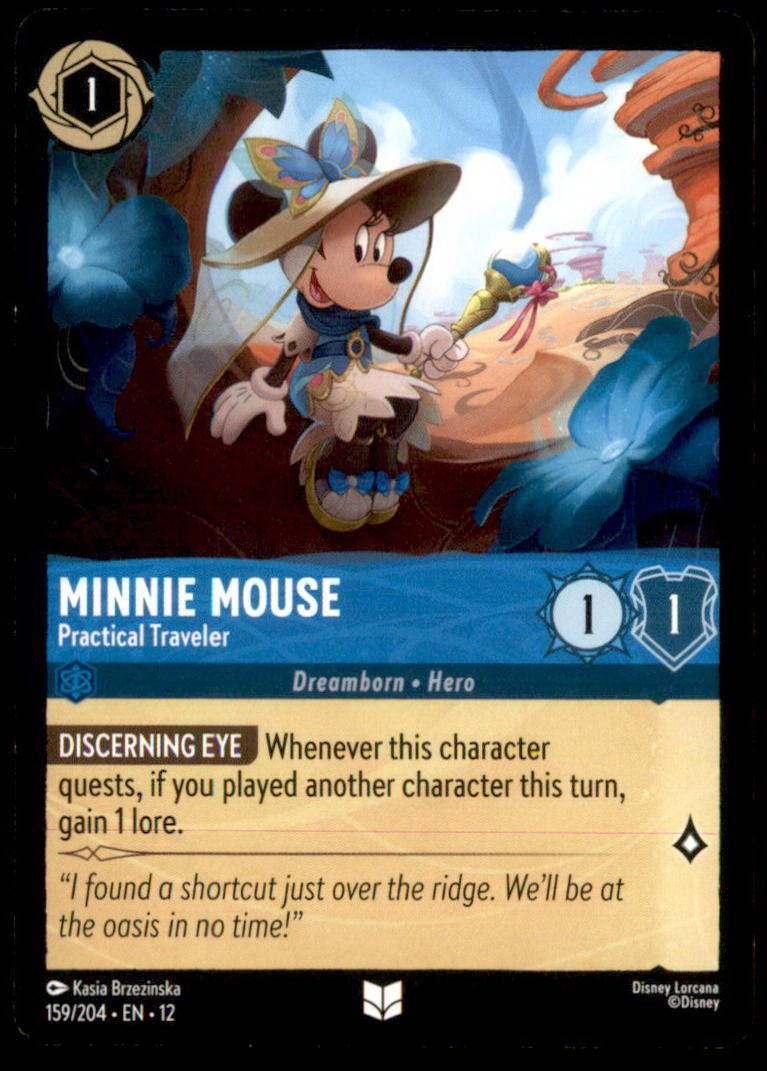 MINNIE MOUSE - PRACTICAL TRAVELER 159/204 WILDS UNKNOWN LORCANA NM/M BRZEZINSKA