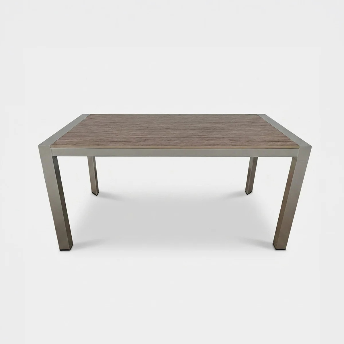 Table de jardin rectangulaire en aluminium haut de gamme et Polywood imitation bois