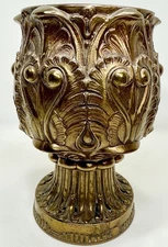 VTG Repousse Brass Rococo / Baroque Pedestal Urn Candle Holder Heavy GIM Bros Co