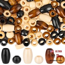 Large Wooden Beads 195 PCS   Round  Barrel, 195 PCS, 20mm Diameter, 10mm Hole