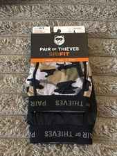 Pair Of Thieves Men's SuperFit Boxer Briefs 2-Pack Camo Solid Size Large 34/36