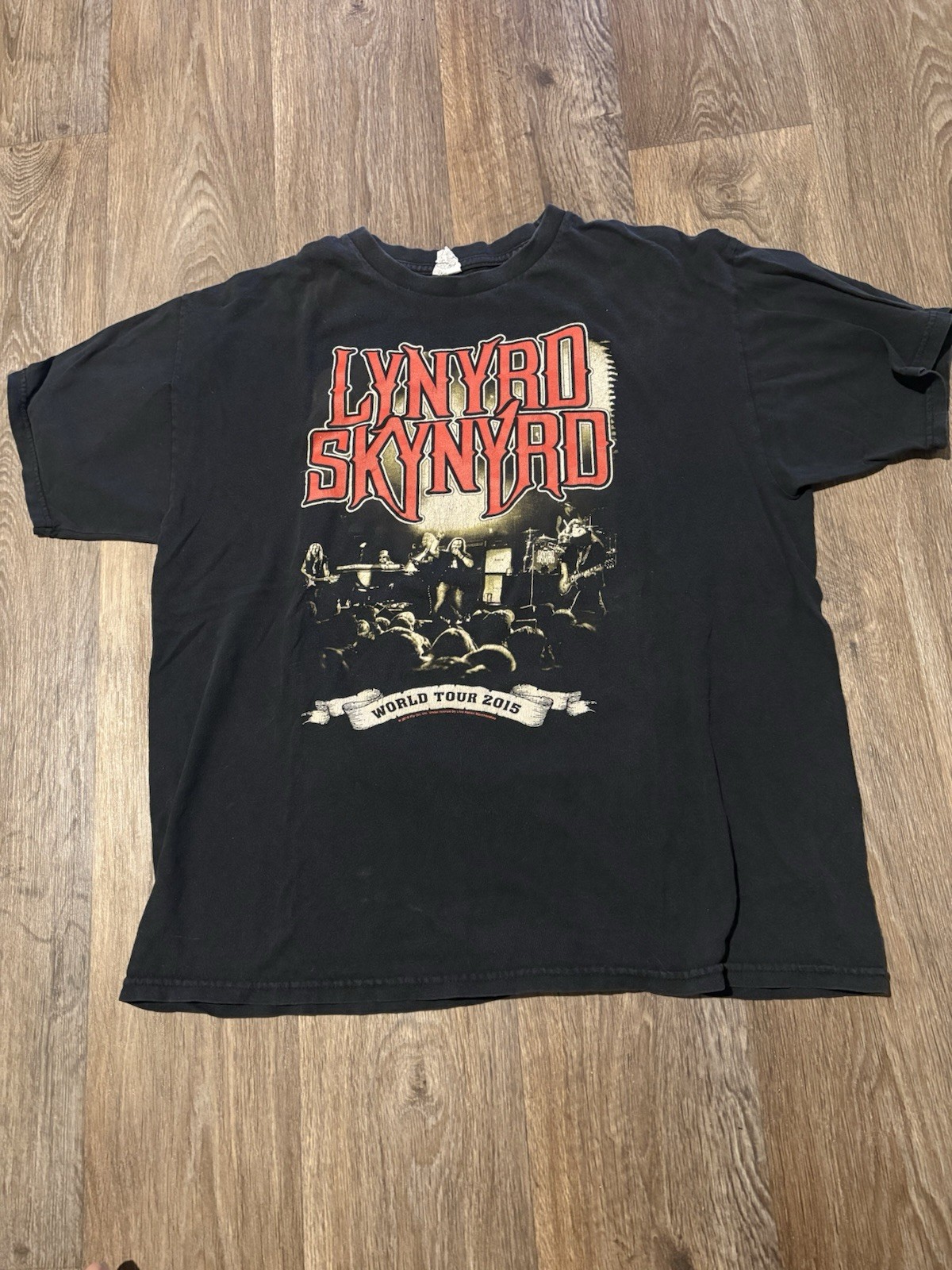 Lynyrd Skynyrd Shirt Mens XL Black 2015 World Tour Concert Band Tee Rock Music