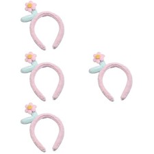 Chic Plush Headbands for Girls Elastic Flexible Pink Headband for Makeup Spa Use