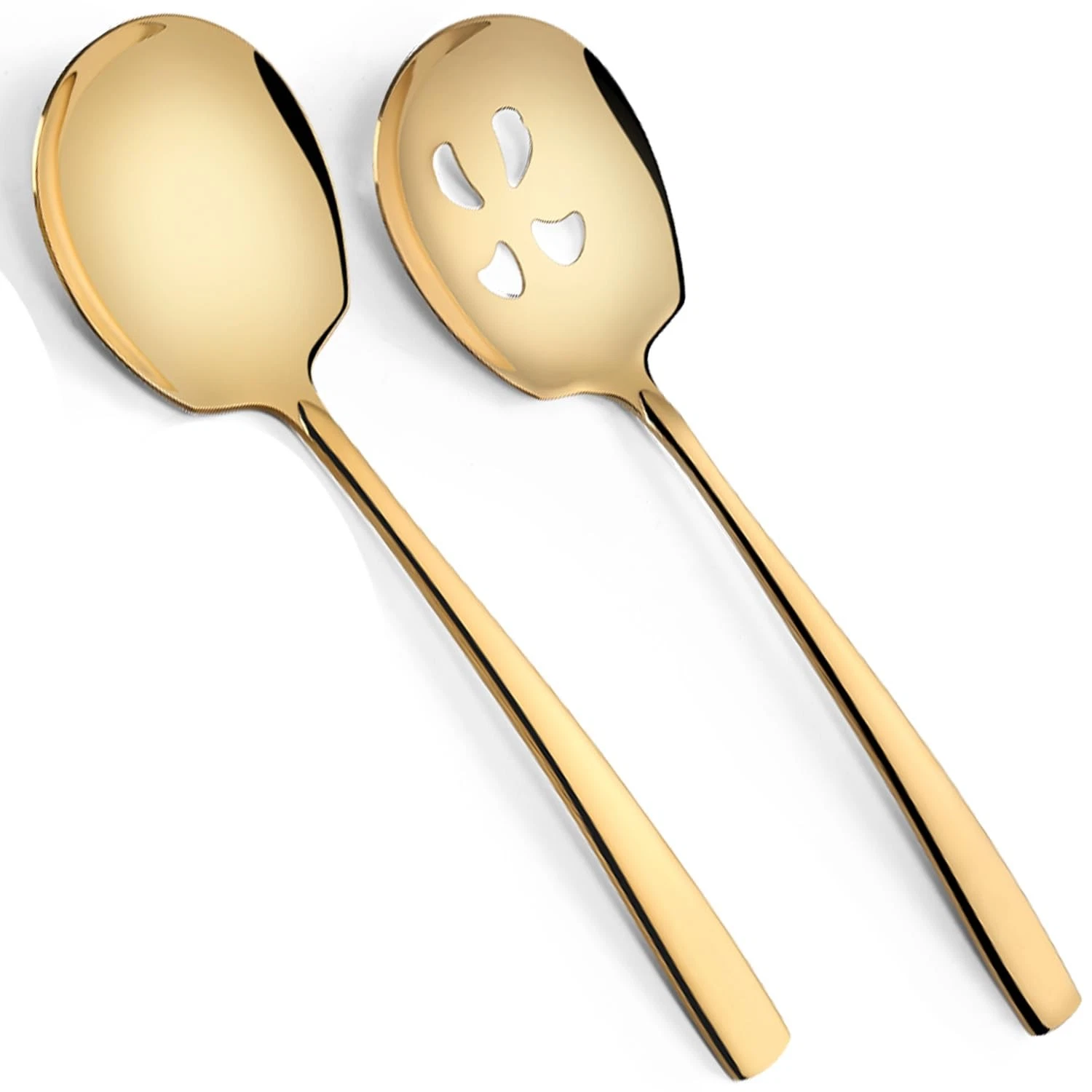 Large Serving Spoons Set Stainless Steel 12 Inch Slotted Spoon and Serving Sp...