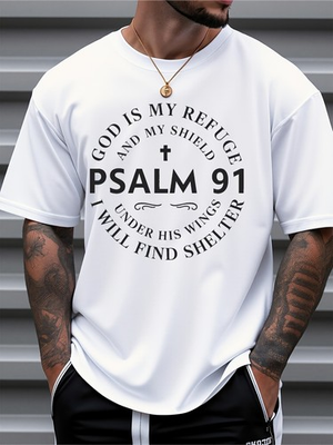 #ad #ad Psalm 91 T Shirt God Is My Refuge Christian Faith Tee $7.99