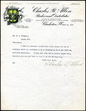 CHARLESTON, SC ~ CHARLES R. ALLEN, Manteca, Alimentos ~ Illus. Membrete 1918