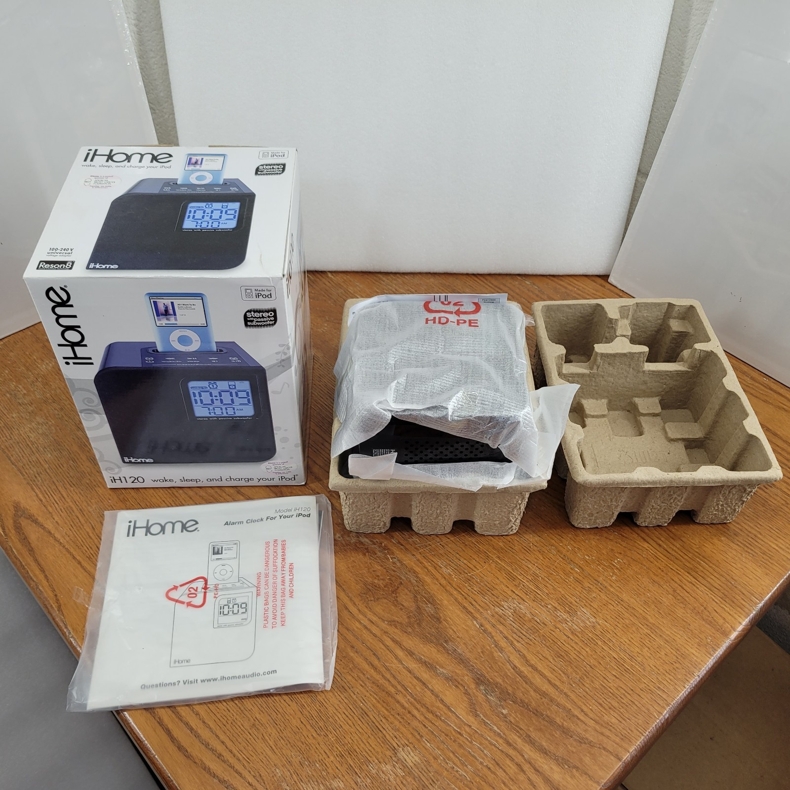 iHome iH120 Dual Alarm Clock Radio iPod iPhone Dock AM Antenna Tested