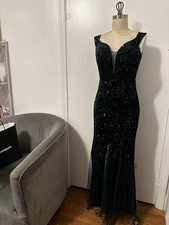 Fashion Nova Women's Green Sequins Gown Size Large