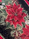 Handcrafted -Quilted Table Runner NEW 2026-Christmas-Poinsettias, Pinecones/Gold — photo 4