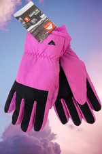 Ozark Trail Pink Black girls S-M Winter Ski Gloves Insulated Cold Weather NEW