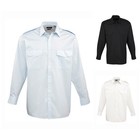 PREMIER Diensthemd Pilotenhemd Feuerwehrhemd weiß blau Langarm PR210 NEU