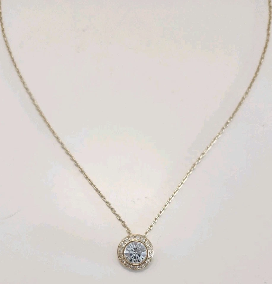 Swarovski Crystal Necklace Round Pendant Angelic Collection Gold Colour STUNNING - image 2 of 4