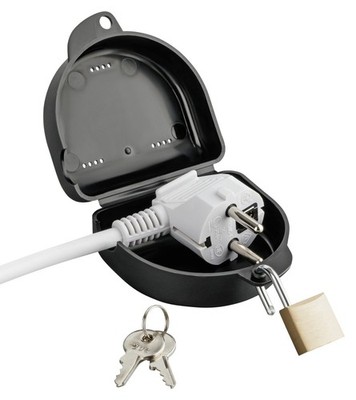 Steckersafe Steckerbox Steckerschloss Stecker Schutzkapsel Kapsel Kabel box
