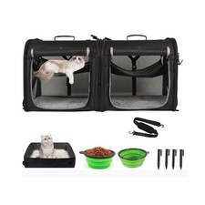 Portable 2-in-1 Pet Carrier for Medium Dogs Large Cat Carrier for 2 Cats Trav...