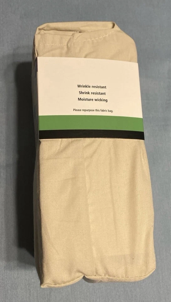 Mainstays 300 TC Cotton Blend Flat Sheet King Size in Papyrus Beige, New - Image 4 of 4