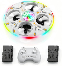 Mini RC UFO Drone with LED Lights Auto Hover Indoor Outdoor Kids Safe Flight