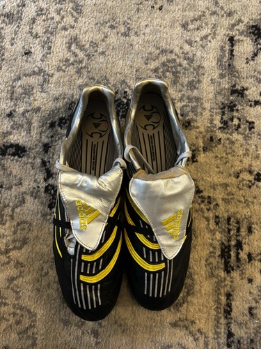 Adidas Predator Absolute FG Mens Size 11 Silver Black Leather Soccer Cleats - Picture 4 of 13